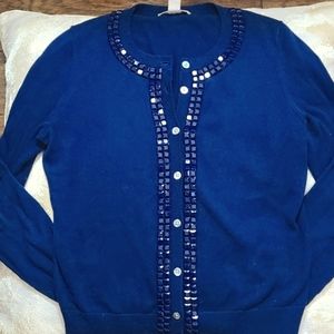Banana republic bejeweled royal blue sweater